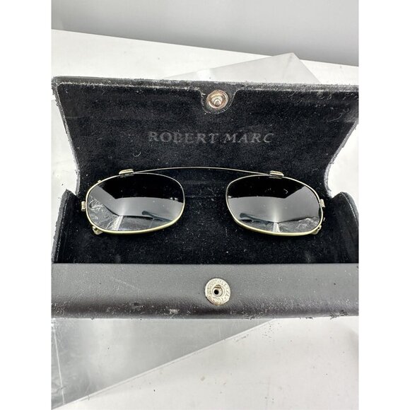 Vintage Robert Marc Rectangular Metal Sunglasses Clip Ons (B1-G) - Picture 2 of 10
